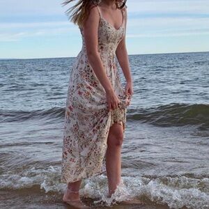 Tabitha Webb Wildflower Maxi Dress Size Small White Floral Boho Festival Maxi